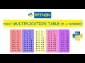 Python Print multiplication table of a given number