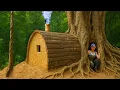 Download Lagu I Spent 15 Days Building a Warm and Cozy Dugout Shelter Under a Giant Tree for Survival. Bushcraft