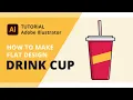 Flat Design Drink Cup - Easy Illustrator Tutorial