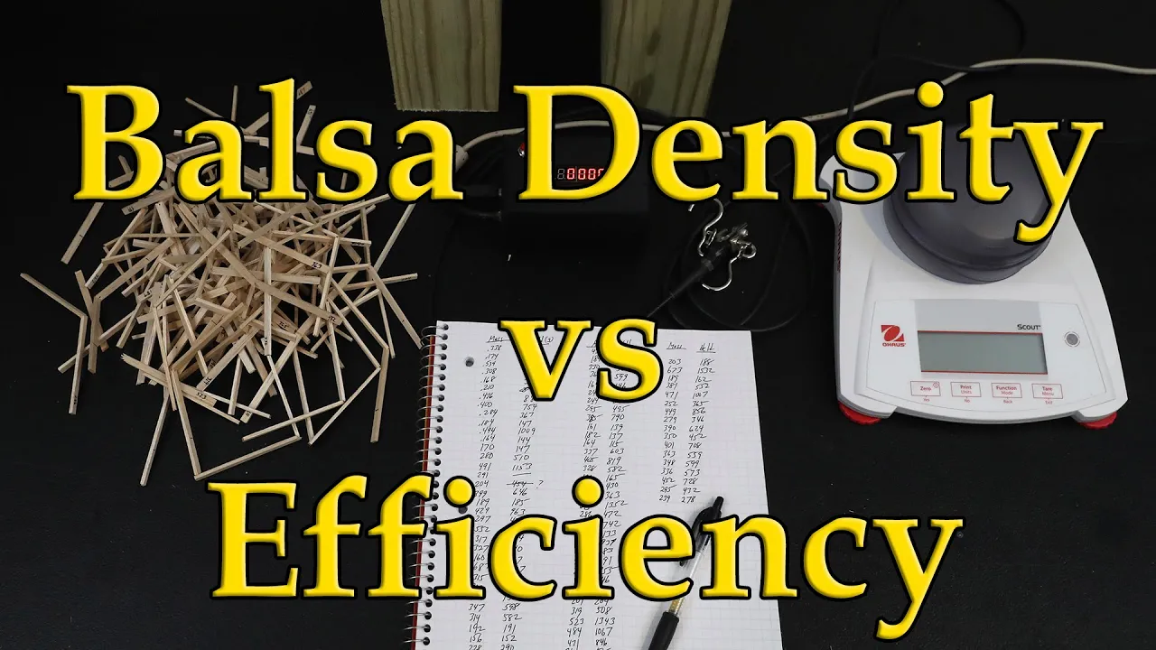 Balsa Density vs Efficiency