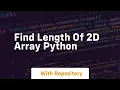find length of 2d array python
