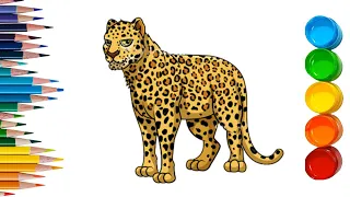Leopard Coloring Pages How to Color Wild Animals Leopard Drawing