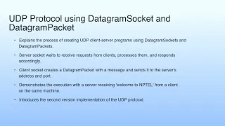 UDP Protocol using DatagramSocket and DatagramPacket Lecture 49 Demonstration-XIX