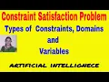 Constraint satisfaction problem Types of constraints Heuristic techniques AI