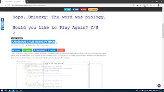 HANGMAN GAME USING PYTHON Source Code Projects