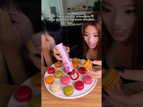 Poison candy challenge but my mom cheated… #food #eating #challenge #game
