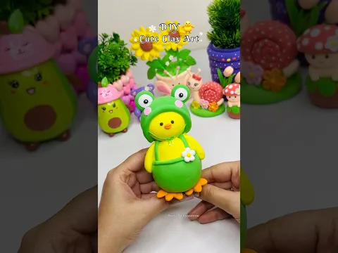 DIY cute clay art 🐥✨Super Clay✨  #shorts #diy #art #craft #duck #cute #deskdecor #viralvideo #viral