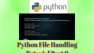 Python File Handling Tutorial Part 9