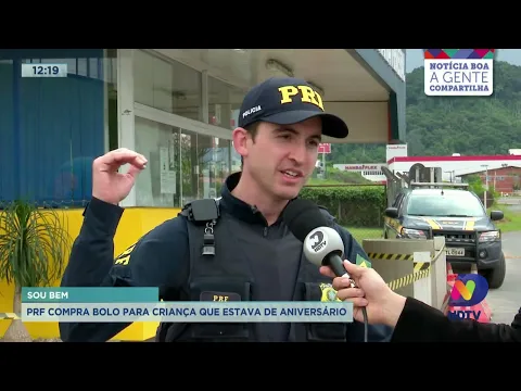 Sou Bem: PRF compra bolo para criança que estava de aniversário