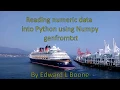 Reading numeric data into Python using Numpy genfromtxt