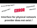 Troubleshooting Openstack ERROR Interface for physical network provider does not exist