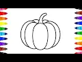 Let s Color Pumpkin Easy and Simple Drawing and coloring for Preschool kids and toddlers