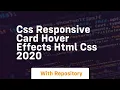Css responsive card hover effects html css 2020