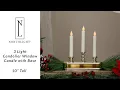 10 LED 3-Light Candolier Window Candle with Base - White and Gold Northlight YS93851 Northlight