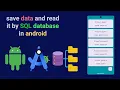 SQL database in android save data to sql database and read data from it in android