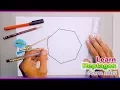 how to draw heptagon septagon 7 sides shape geometry lesson