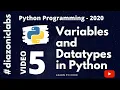 5 Python Programming 2020 - Variables and Datatypes