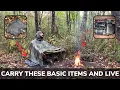 Solo Overnight Using a Barebones Basic Kit to Stay Alive in the Woods