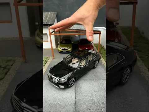 1:18 slow motion suspension test of Mercedes-Benz W222 S-Class model car