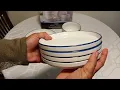 Mainstays 12-Piece Blue Rim Stoneware Dinnerware Set