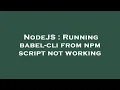 NodeJS Running babel-cli from npm script not working