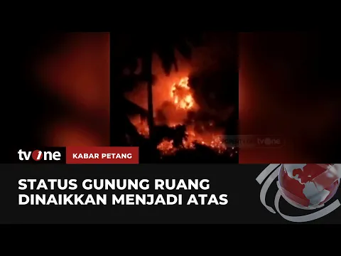 Menyala Merah! Penampakan Gunung Ruang yang Kembali Erupsi