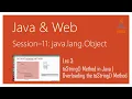 java lang Object toString Method in Java Overloading the toString Method in Java