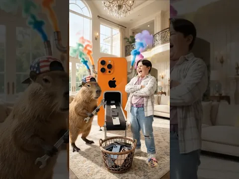 Capybara Built an iPhone Making Machine, But Jinu Sold It to Dad! 😂