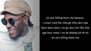 zlatan x burna boy killin dem lyrics 