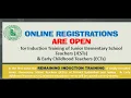 Online Registration Process for Induction Training of JESTs ECTs teachers