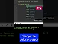 Can you change the text color Python Script Change script output color
