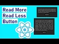 Build a Read Less Button using React JS - React Project for Beginners