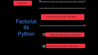 Factorial Program in 1 minute mathfunction Python hems hema