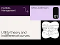 Utility theory and indifference curves for the CFA Level 1 exam