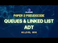 Queues Linked Lists ADT P2 Pseudocode AS Computer Science 9618
