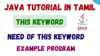 39 This keyword in Java in Tamil Uses Example Program