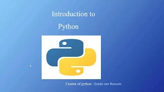Part1 Python programming - Introduction and installation