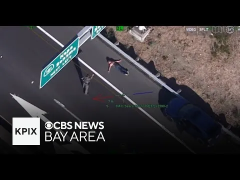 Watch: CHP pursues woman driving stolen vehicle on Highway 101 in Marin County