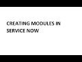 Create a Module under Needit Application - ServiceNow