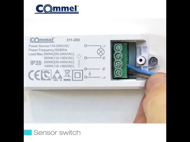Interrupteur à capteur pour mobilier, portée 5-6 cm, IP20 500W Commel, COMMEL, C311-205