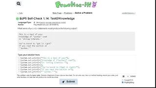 Java Practice-it Introduction to Java Programming Self-Check 1 14 TestOfKnowledge