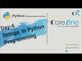 Day 6 Strings Python Programming