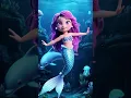 Magical Mermaid Dancing in the Deep Ocean