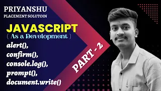 JavaScript Tutorial JavaScript printing methods Alert confirm log prompt and write functi