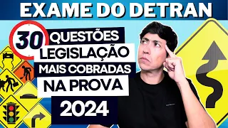 30 QUESTÕES ATUAIS COMENTADAS DO EXAME TEÓRICO 2024, Legislação de trânsito #autoescola #cnh