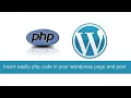 Insert easily php code in your wordpress page and post