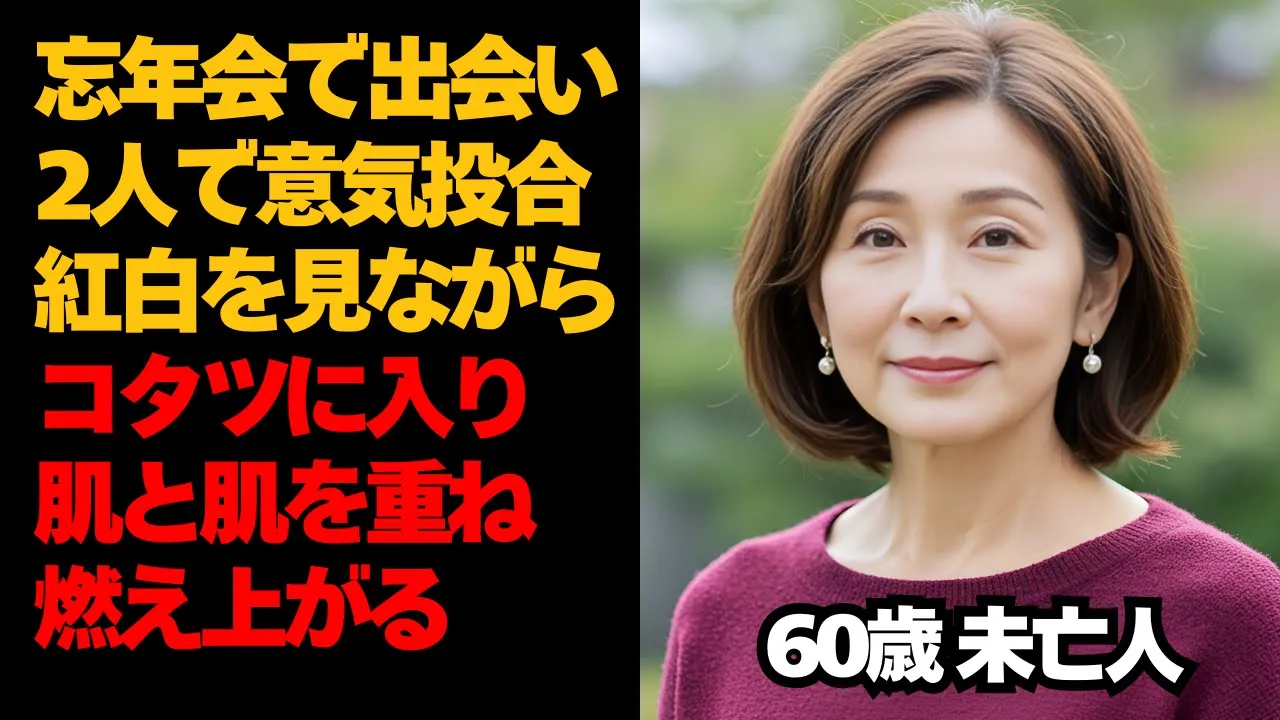 Outline Video 【シニア恋愛】忘年会で意気投合 未亡人同士2人きりでコタツで紅白を見ながらお互い久しぶりに肌を合わせ激しく燃え上がる