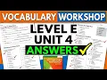 Vocabulary Workshop Level E Unit 4 Answers 2026 Complete Study Guide and Answer Key