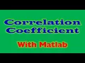 Correlation coefficient using Matlab