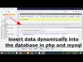 How to insert data dynamically in mysql using php insert data in database using php